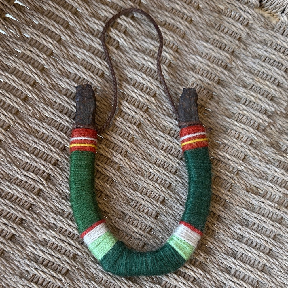 Yarn Wrapped Cast Iron Horseshoe